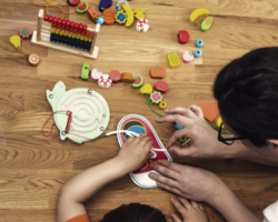 a child doing a preschool activity